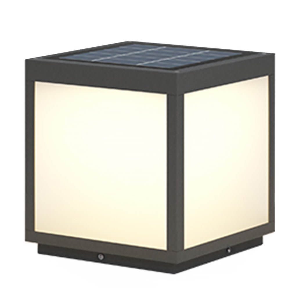 Black Square Cube Outdoor Post LED Pier Mount Light - Lamp Outdoor