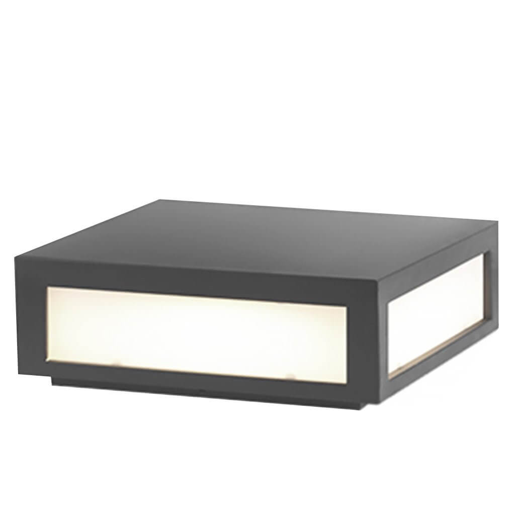Black Square Cube Outdoor Post LED Pier Mount Light - Lamp Outdoor