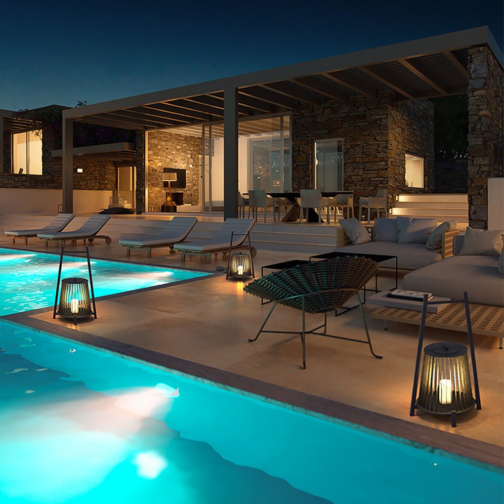 Outdoor Grid Imitation Candle-shaped Lantern Waterproof LED Landscape Lighting - Lamp Outdoor
