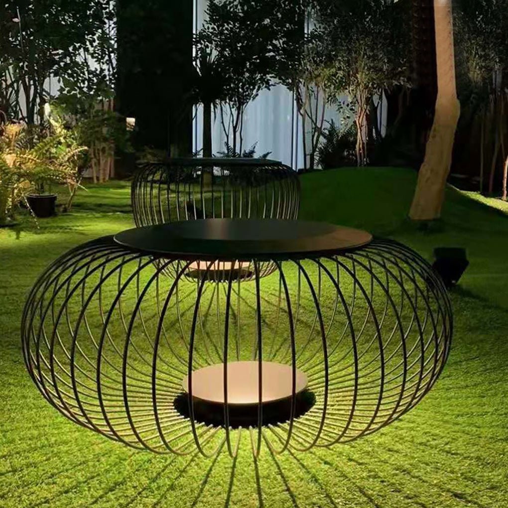 Outdoor Waterproof Cage Shape Stool Table Lamp LED Landscape Lighting Courtyard Lamp - Lamp Outdoor
