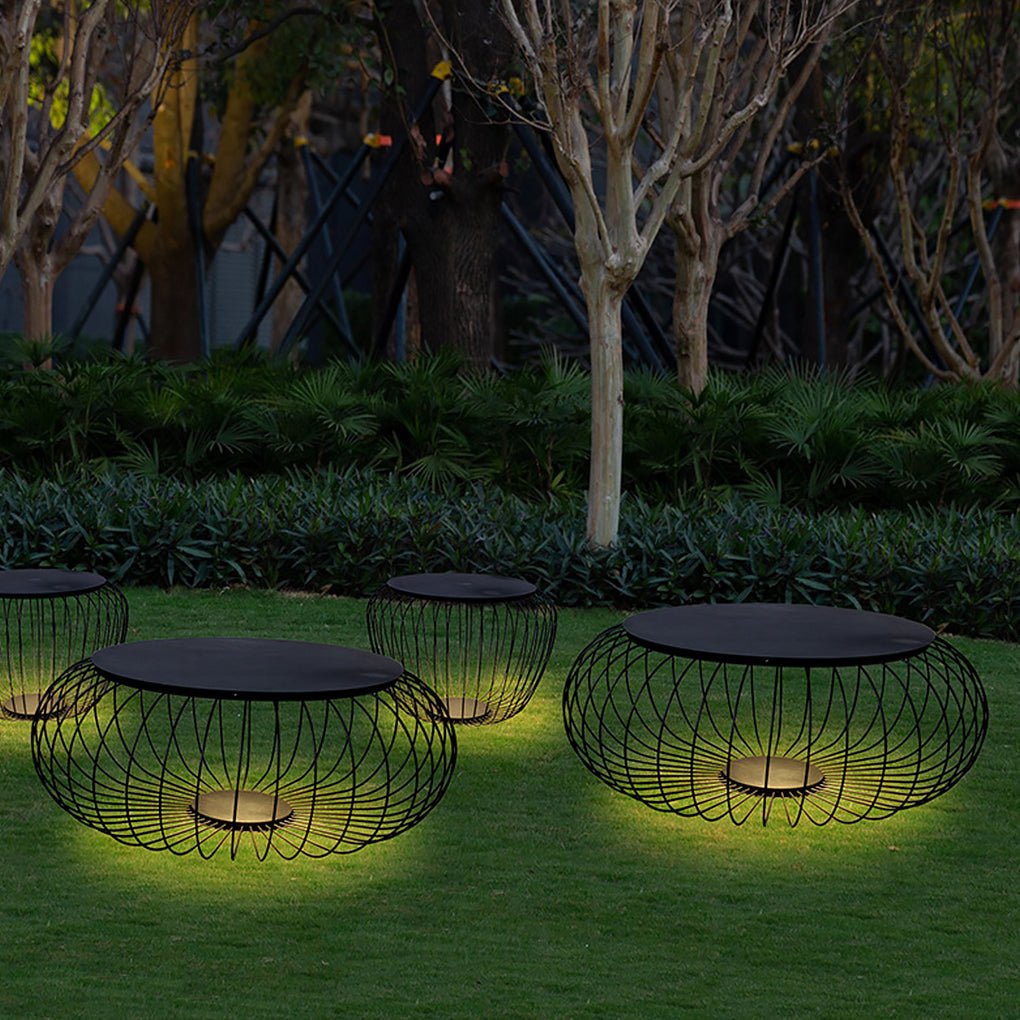 Outdoor Waterproof Cage Shape Stool Table Lamp LED Landscape Lighting Courtyard Lamp - Lamp Outdoor