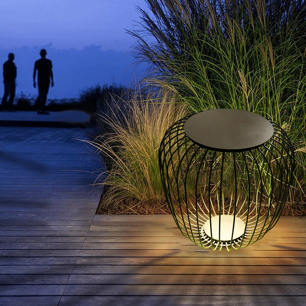 Outdoor Waterproof Cage Shape Stool Table Lamp LED Landscape Lighting Courtyard Lamp - Lamp Outdoor
