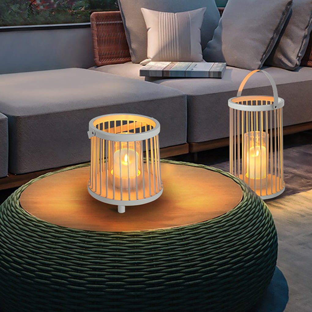 Outdoor Waterproof Garden Light Rechargeable Portable Cage Landscape Lighting with US Plug - Lamp Outdoor