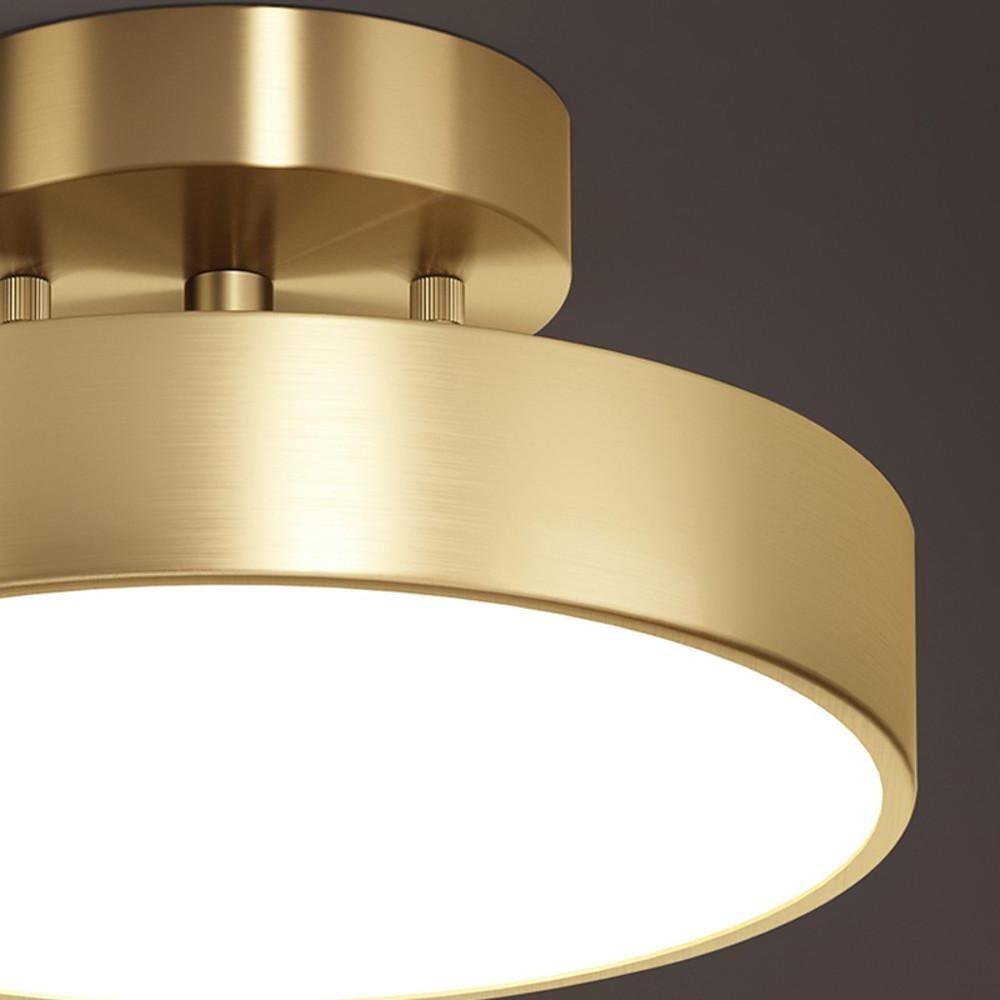 Circular Electroplated Copper LED Nordic Adjustable Ceiling Lights Flush Mount Lighting - Lamp Outdoor