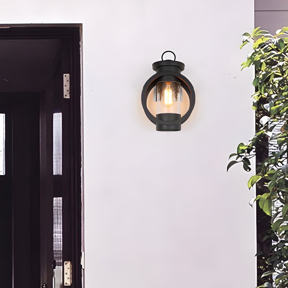 Raindrops Glass 6W LED Edison Lightbulb Black Outdoor Wall Lights - Lamp Outdoor