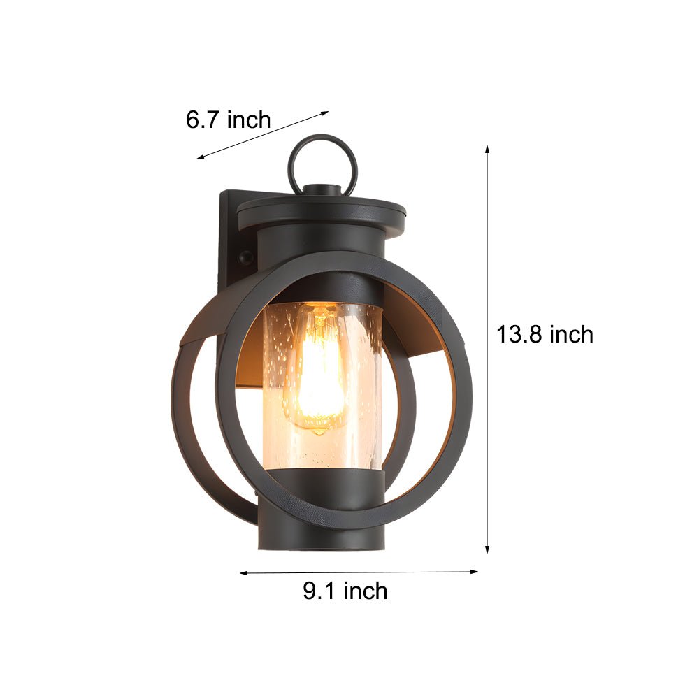 Raindrops Glass 6W LED Edison Lightbulb Black Outdoor Wall Lights - Lamp Outdoor