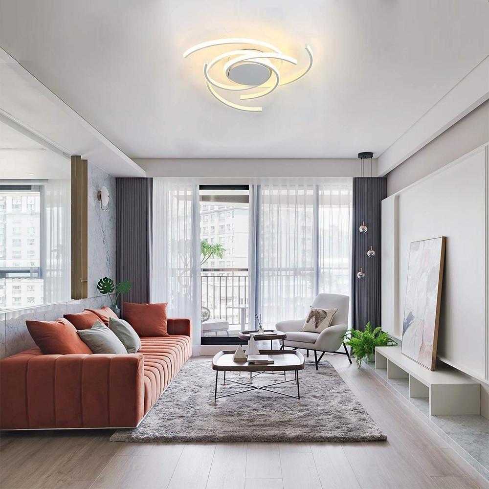 30 Inch Swirls Circle Abstract LED Flush Mount Ceiling Light - Lamp Outdoor