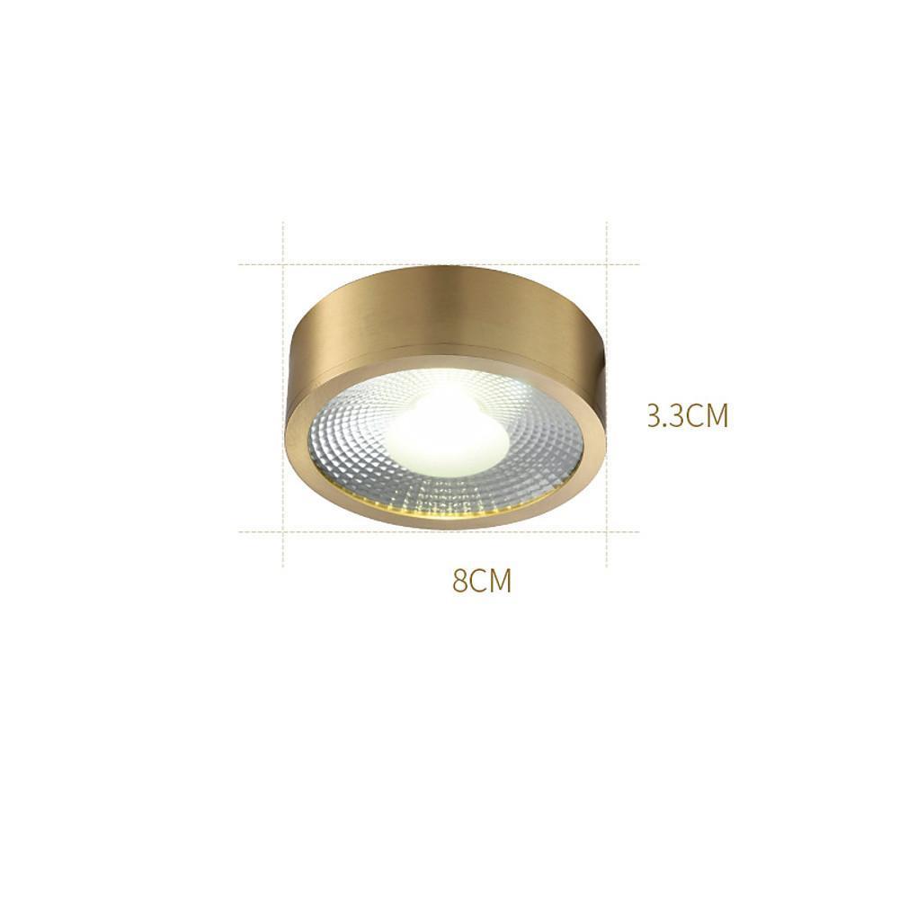 Round LED Copper Modern Ceiling Lights Flush Mount Lighting for Corridors - Lamp Outdoor