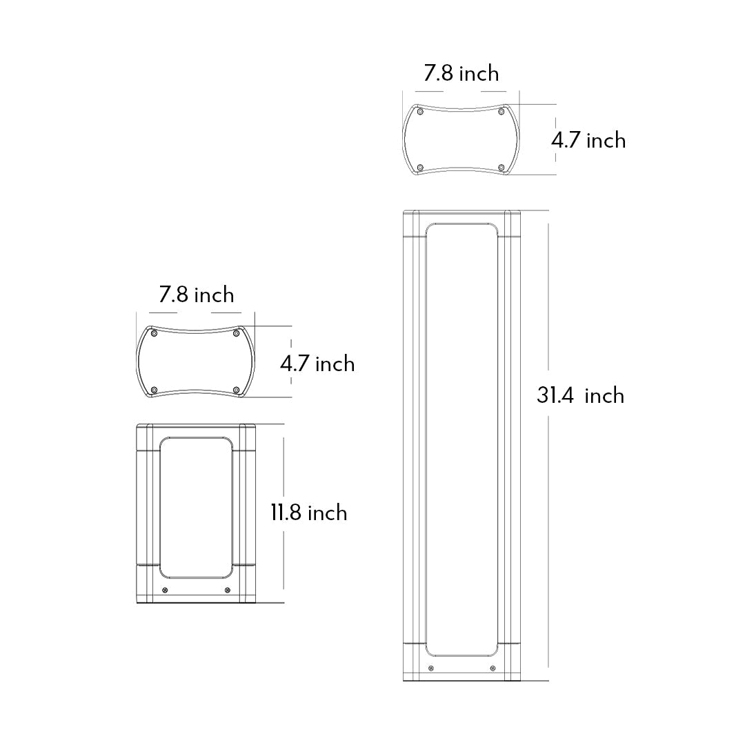 Square LED Garden Outdoor Bollard Light Minimalist Style - Lamp Outdoor