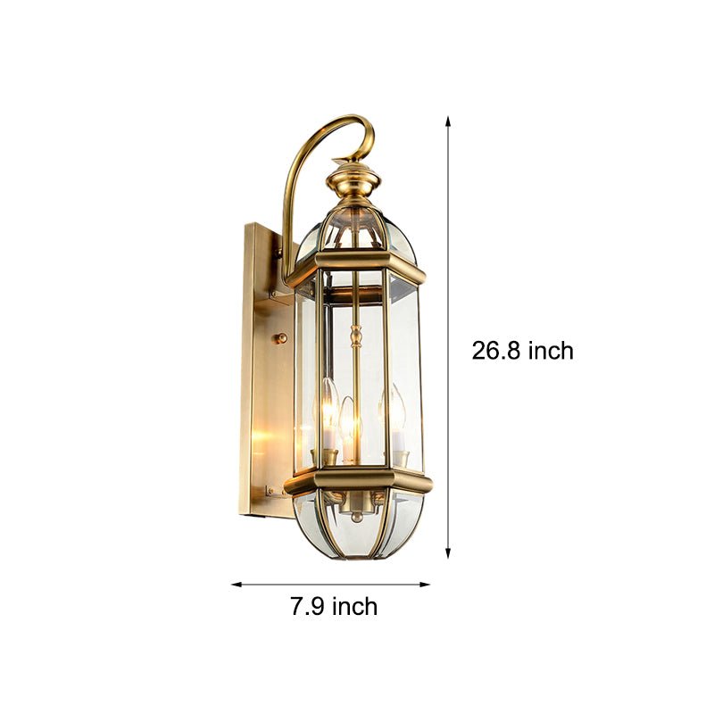 Retro Creative Copper Glass European Style Outdoor Wall Lights Exterior Lamp - Lamp Outdoor