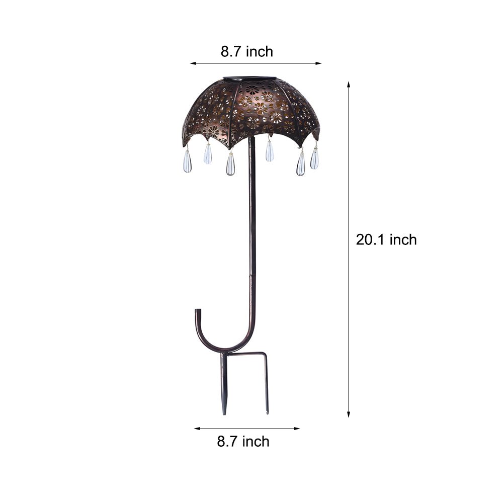 Retro Umbrella Solar Lights Colorful, Iron-Crafted Outdoor Pathway Lighting - Lamp Outdoor
