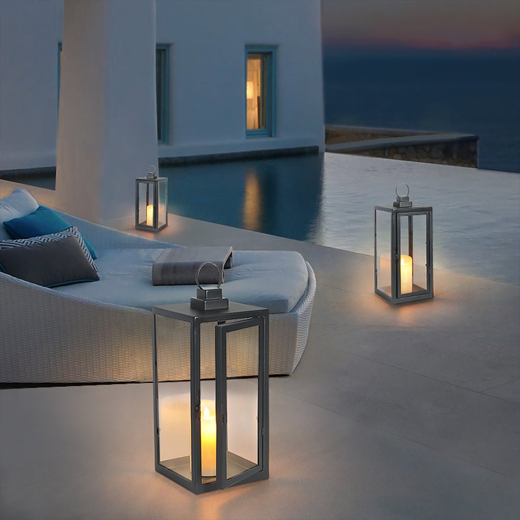 Glass Candle Holder DC 5V LED Black Modern Portable Outdoor Floor Llights - Lamp Outdoor