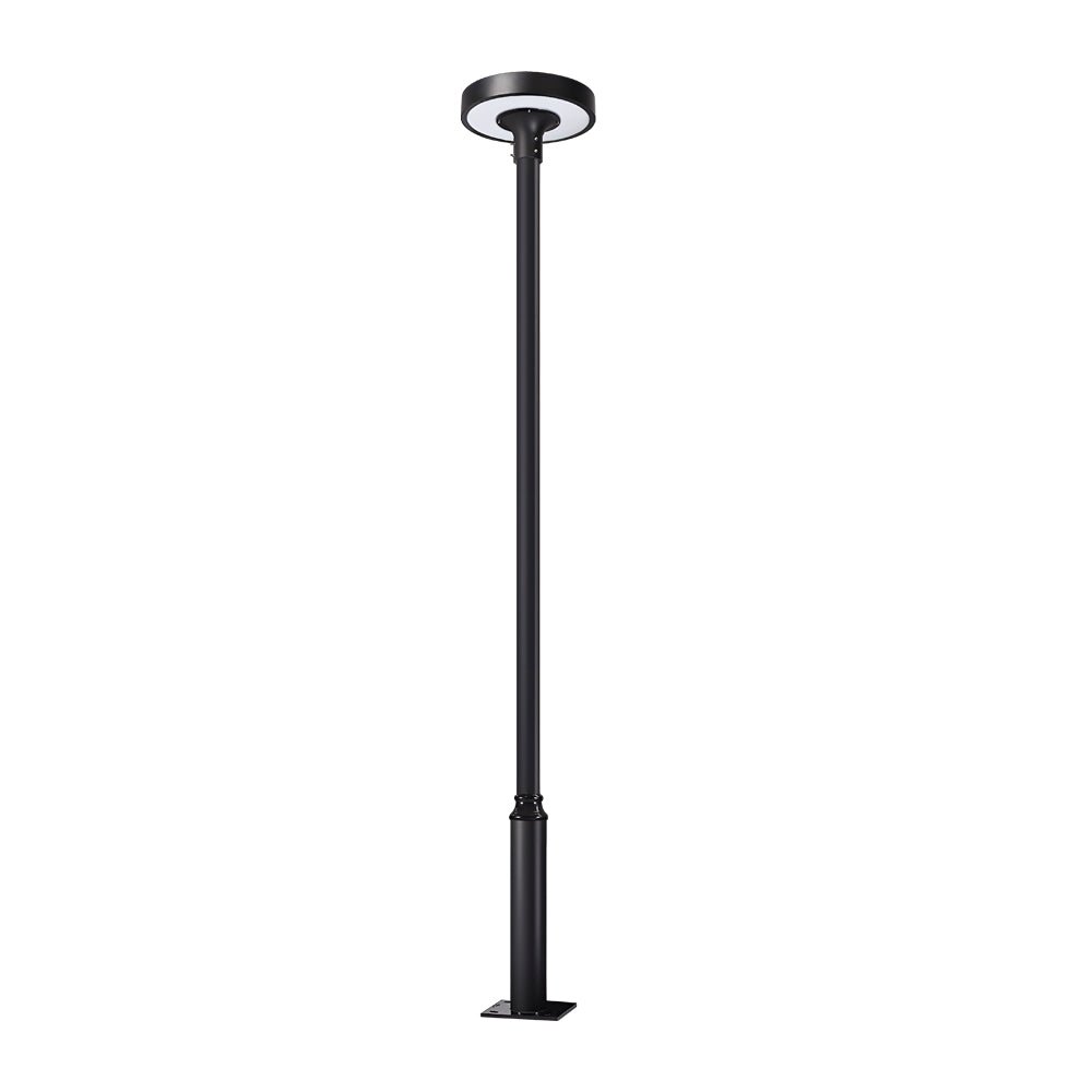 Round Waterproof Smart Remote Control LED Solar Lamp Post Top Lights - Lamp Outdoor