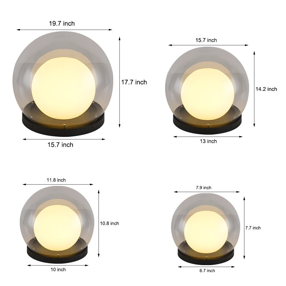 Solar Bubble Lunar Post Light Waterproof Globe Outdoor Lantern Gate Light Outdoor Lamp Landscape Light - Lamp Outdoor