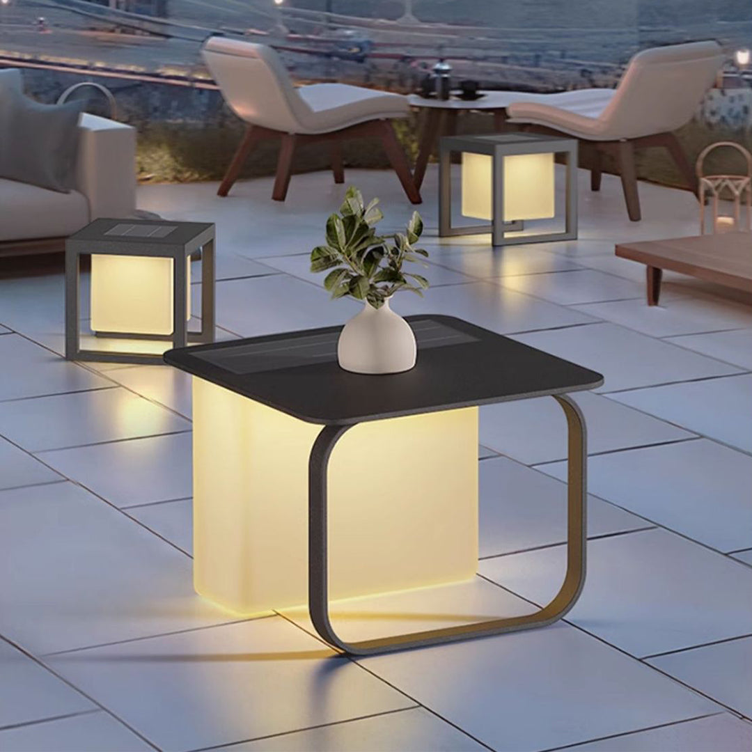 Multi-Functional Floor Lamps With Tables Solar-Powered - Lamp Outdoor
