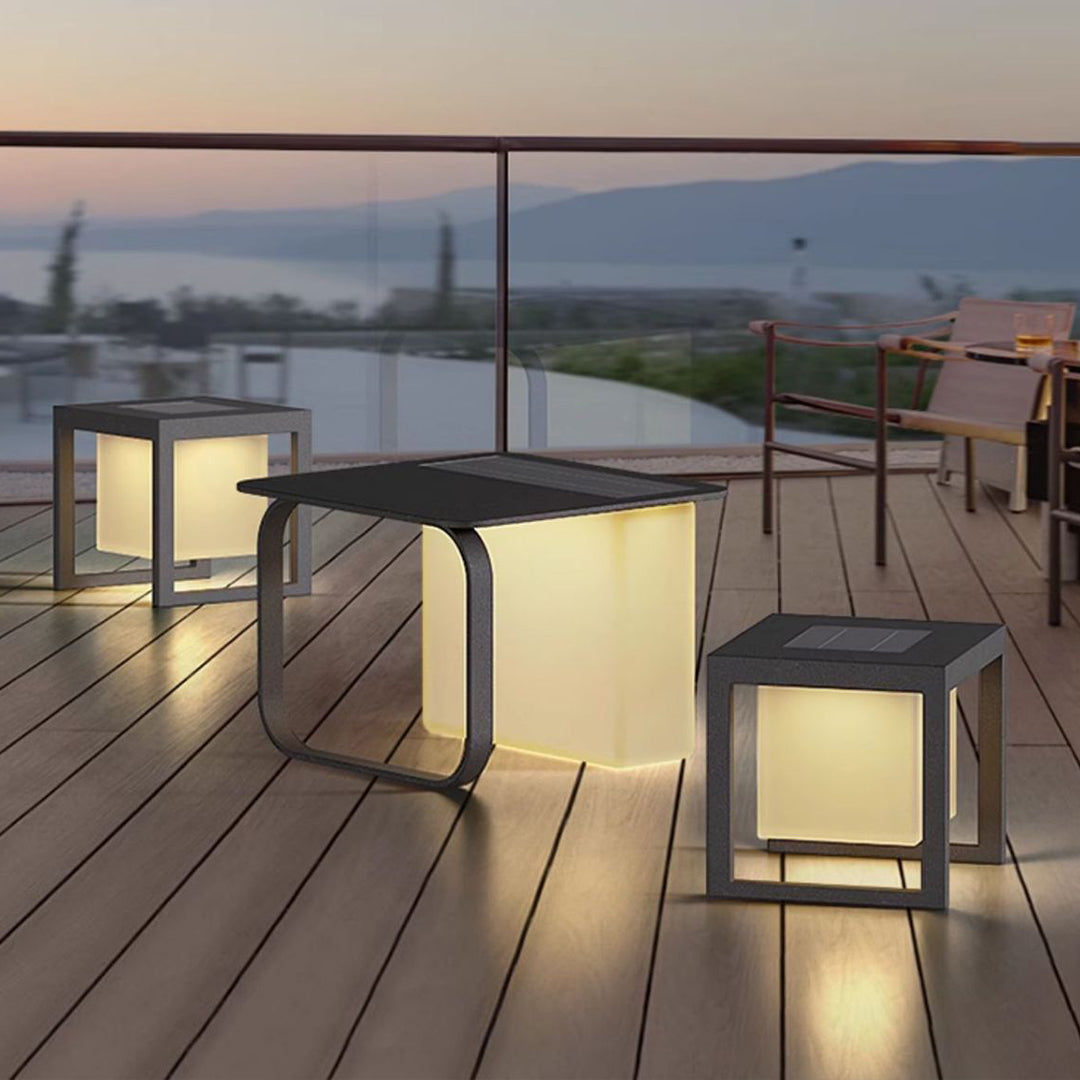 Multi-Functional Floor Lamps With Tables Solar-Powered - Lamp Outdoor