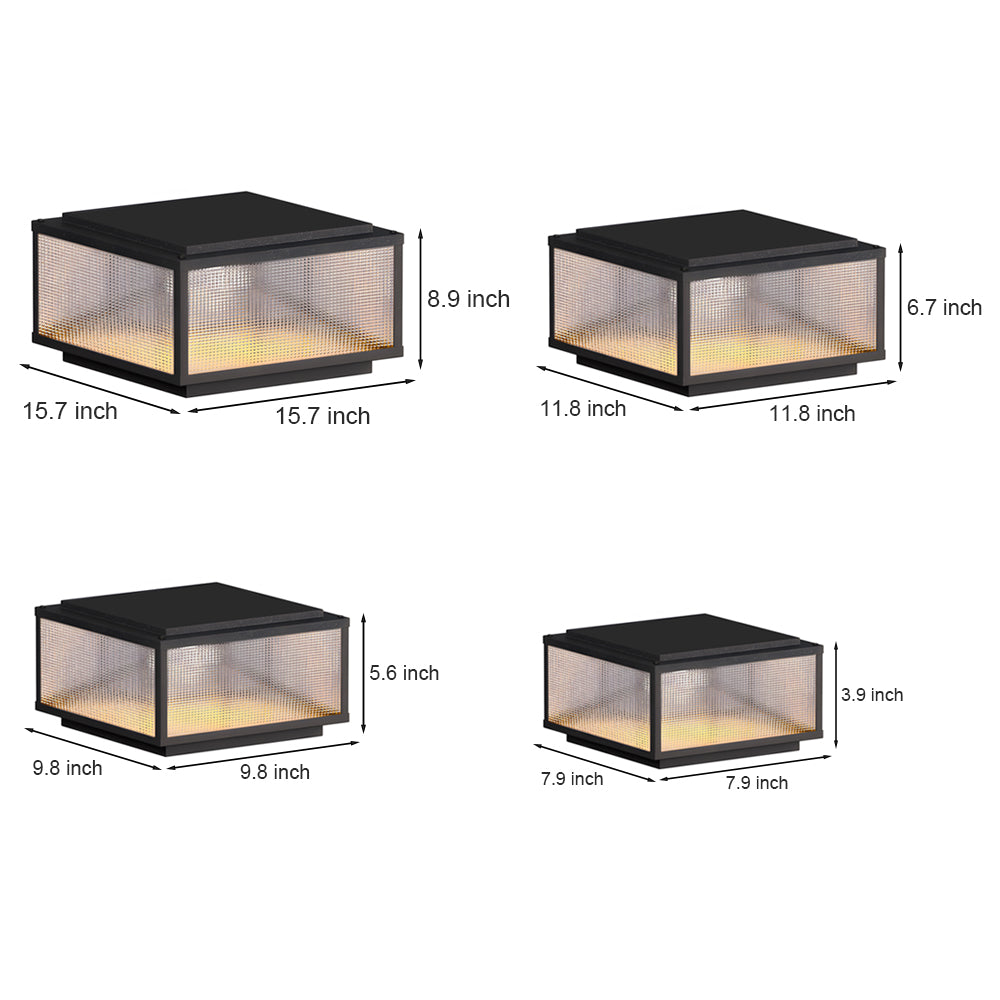 Outdoor Pillar Light Fixtures Cast Aluminum Square Waterproof - Lamp Outdoor
