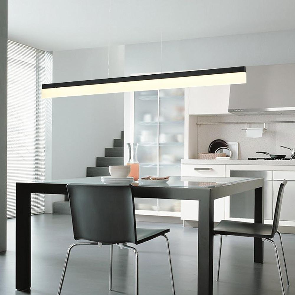 Modern Aluminum Acrylic Pendant Lights Elongated Linear Ceiling Lights - Lamp Outdoor
