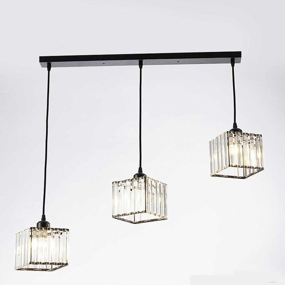 Vintage Lantern Square Pendant Light Metal Crystal Contemporary Ceiling Light - Lamp Outdoor