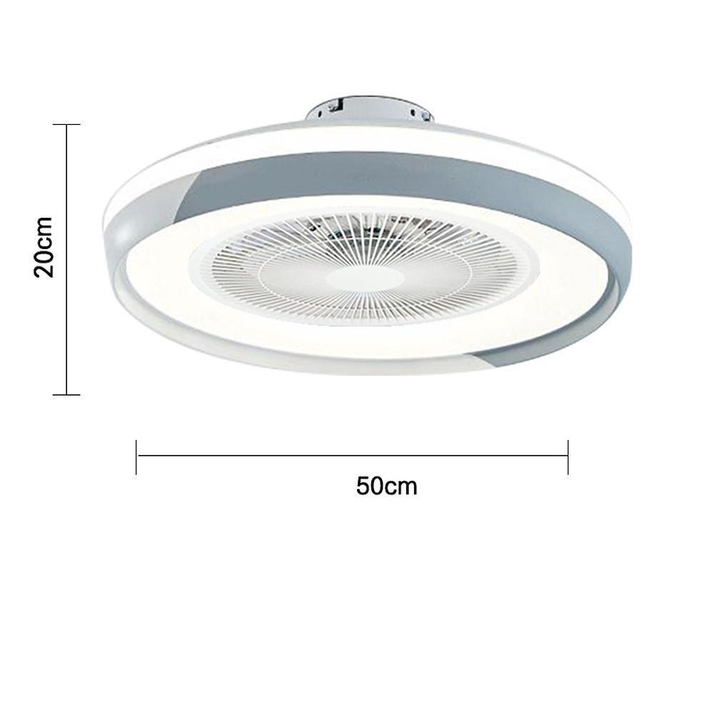Circular Dimmable Flush Mount Bladeless Ceiling Fan with Light and Remote - Lamp Outdoor