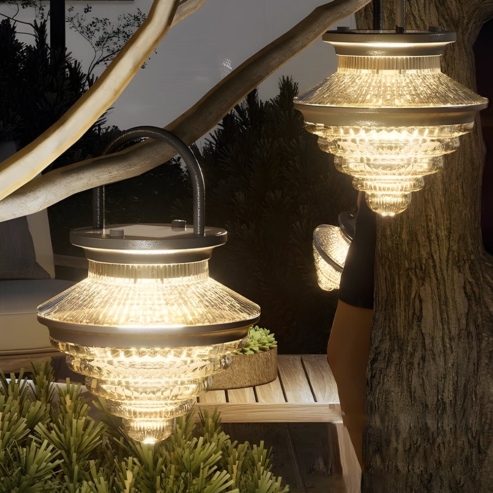 Waterproof Portable 3 Step Dimming USB Charging Solar Outdoor Lanterns - Lamp Outdoor