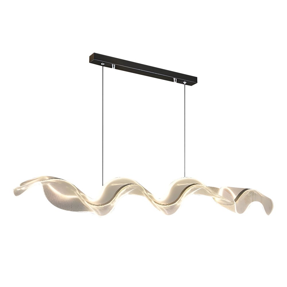 Waves Acrylic Ribbon Streamers LED Modern Chandeliers with LED Strip - Lamp Outdoor