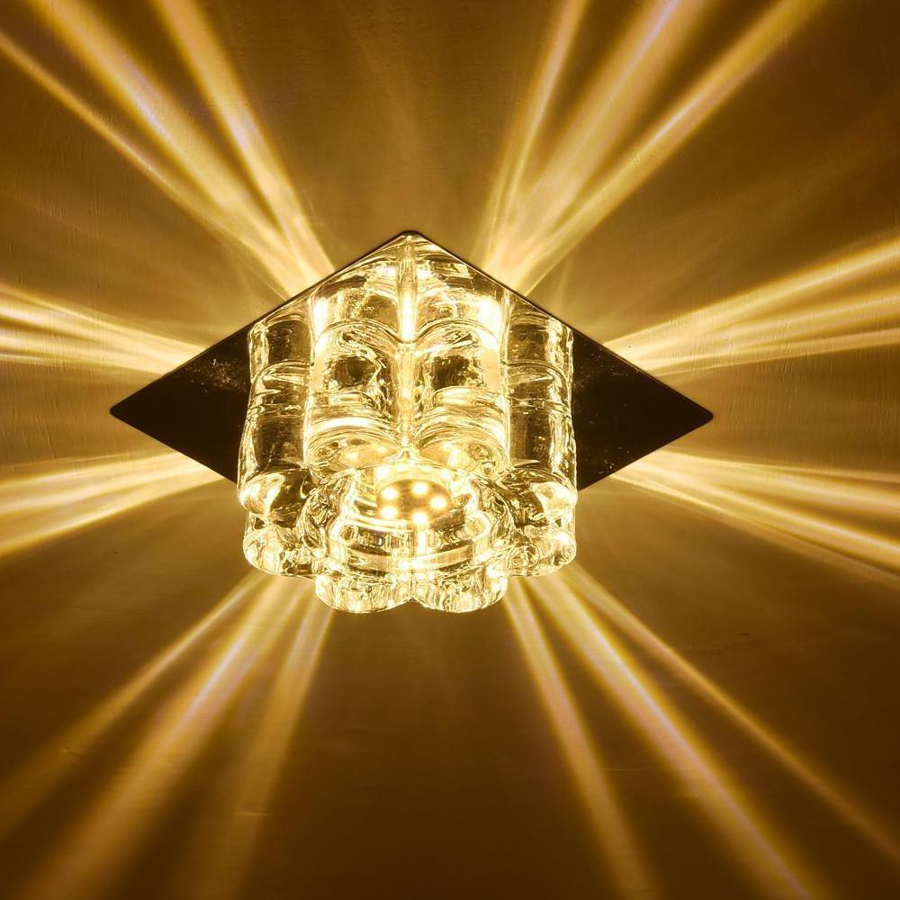 Flower Shaped Electroplated Metal Crystal LED Modern Ceiling Lights - Lamp Outdoor