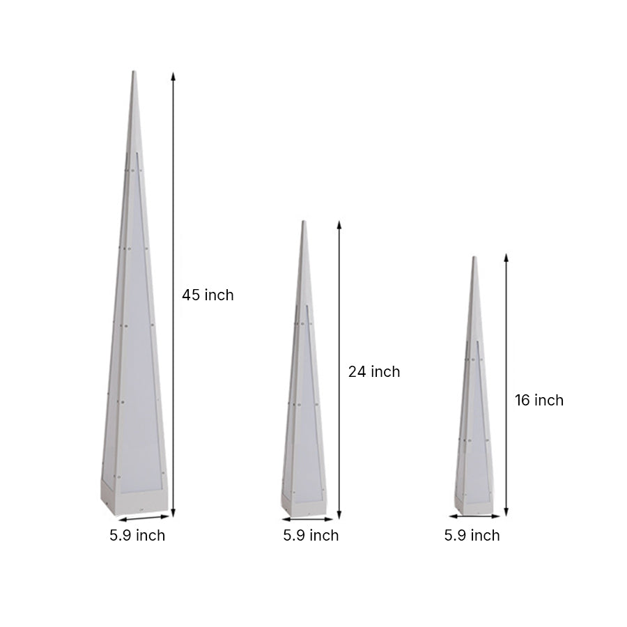Stainless Steel Waterproof Geometric Floor Lamp with Pyramid Design - Lamp Outdoor