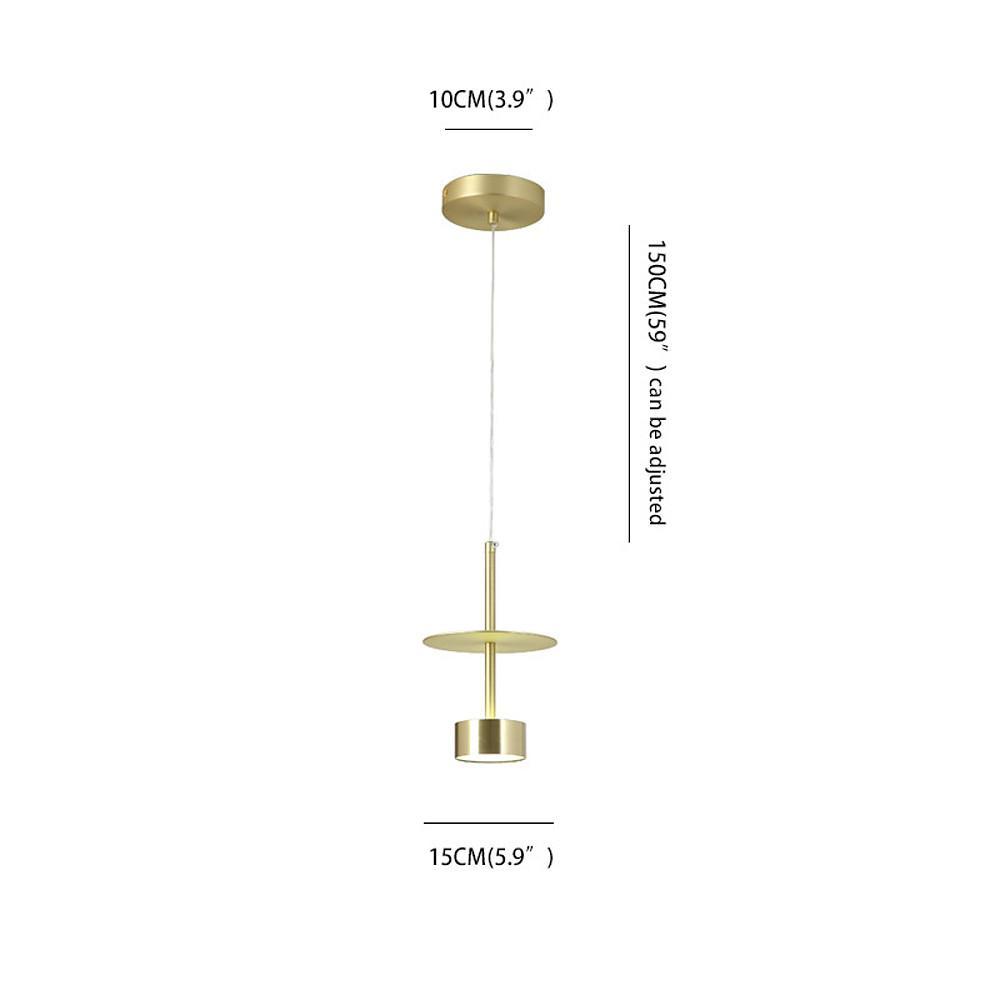 1 Bulb Metal Pendant Lights for Kitchen Island Gold Industiral Ceiling Light - Lamp Outdoor
