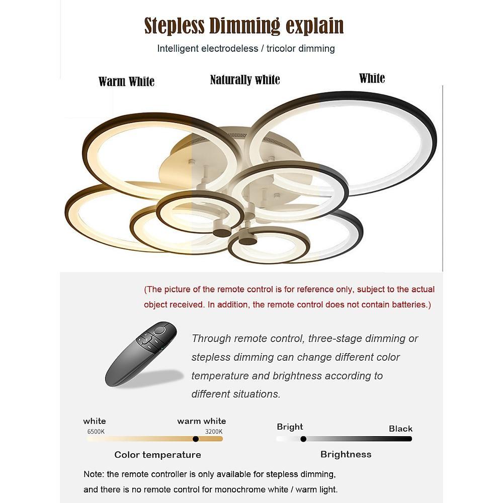 Elegant Semi Flush Mount Ceiling Lights with Unique Overlapping Rings - Lamp Outdoor