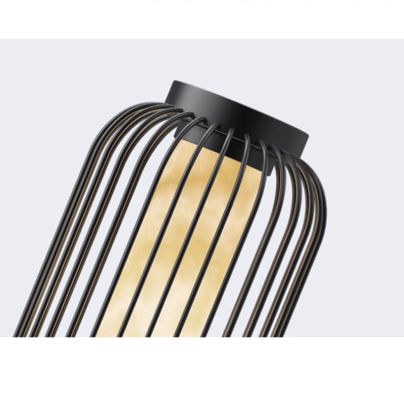 Floor Standing Stainless Steel Brown Modern Caged Outdoor Lanterns - Lamp Outdoor
