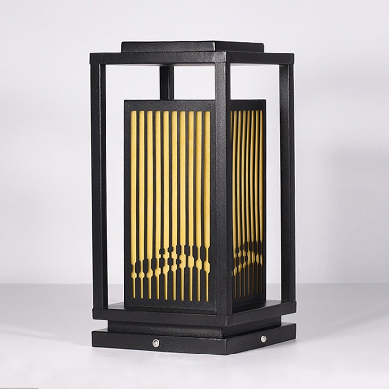 Minimalist Striped Decor LED Black Modern Solar Lights Outdoor Lanterns - Lamp Outdoor