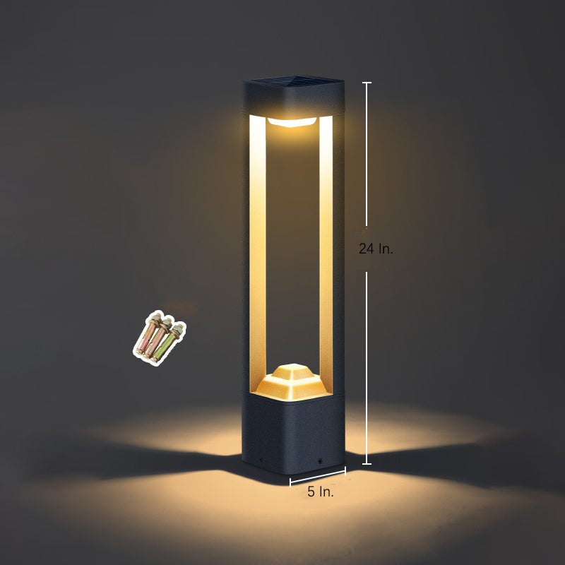 Square Unique Hollow Aluminum Waterproof Modern Smart Solar Lights Outdoor - Lamp Outdoor