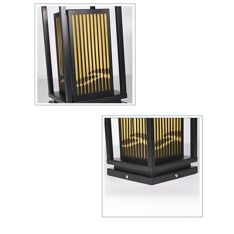 Minimalist Striped Decor LED Black Modern Solar Lights Outdoor Lanterns - Lamp Outdoor