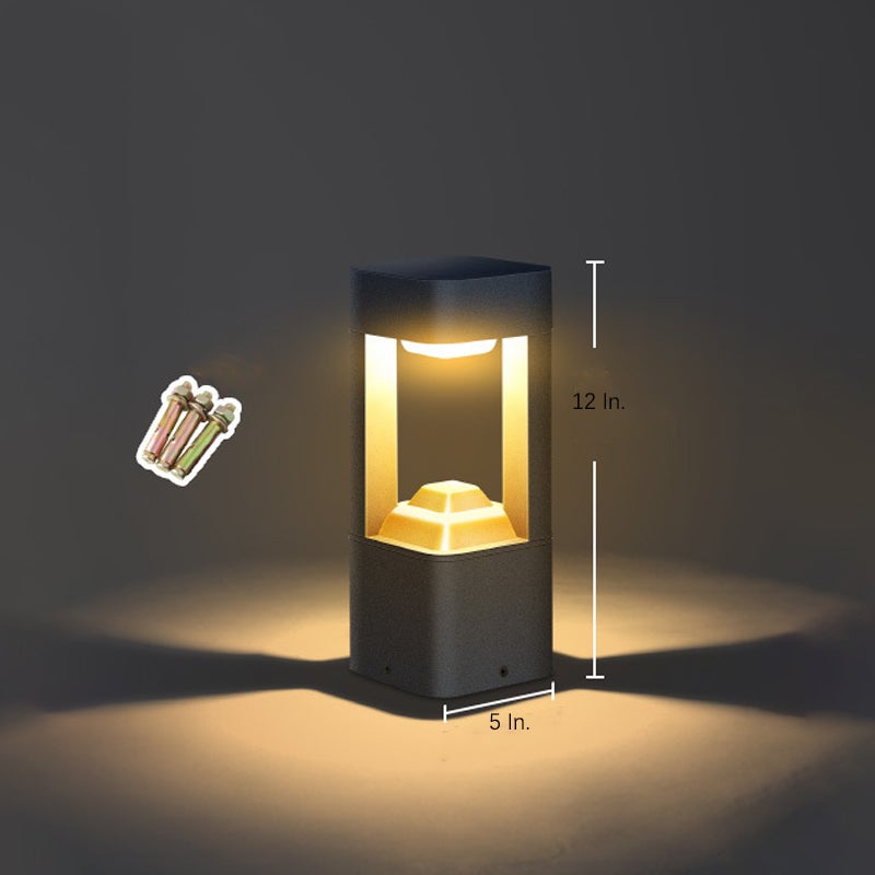 Square Unique Hollow Aluminum Waterproof Modern Smart Solar Lights Outdoor - Lamp Outdoor