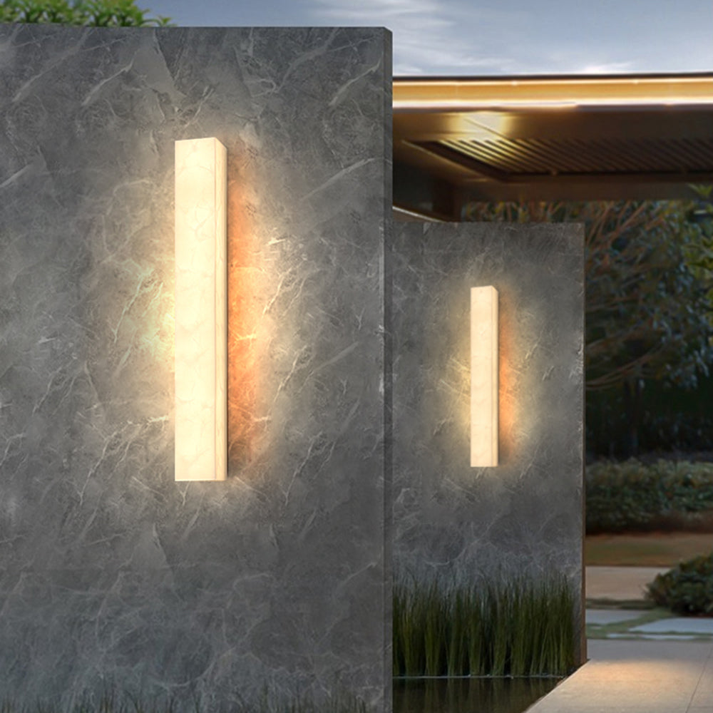Arisha Modern Rectangular Marble Outdoor Wall Lamp - Lamp Outdoor