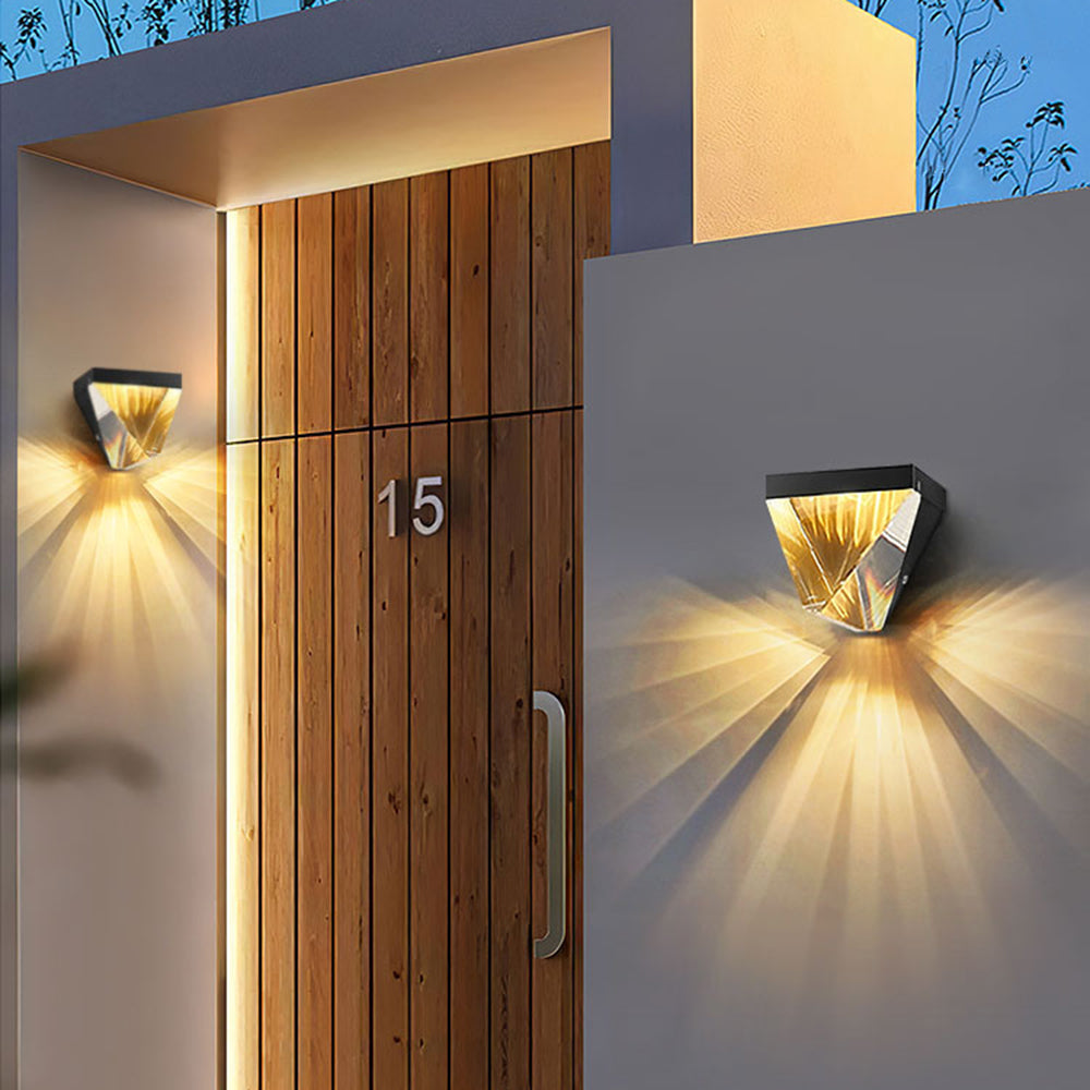 Ray Waterproof Diamond Shape Metal Crystal Outdoor Wall Lamp - Lamp Outdoor
