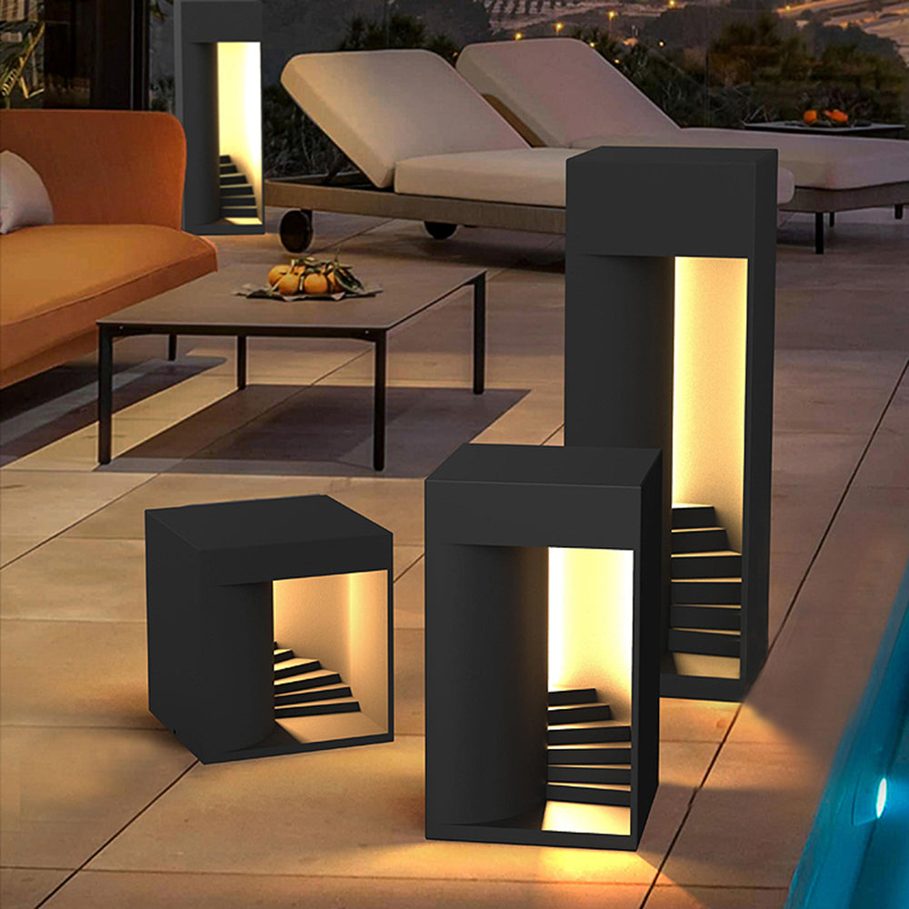 Ray Minimalist Waterproof Cuboid Rechargeable Solar Lamp de Table - Lamp Outdoor