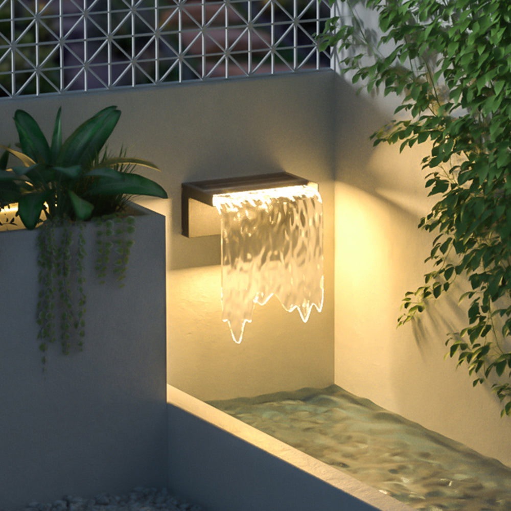 Arisha Modern Minimalist Metal Acrylic Solar Waterproof Outdoor Wall Lamp - Lamp Outdoor
