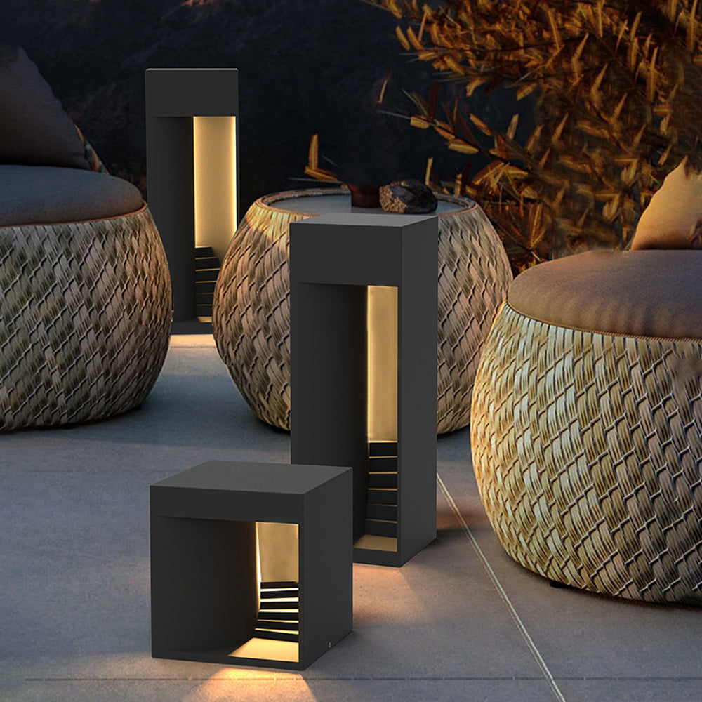 Ray Minimalist Waterproof Cuboid Rechargeable Solar Lamp de Table - Lamp Outdoor