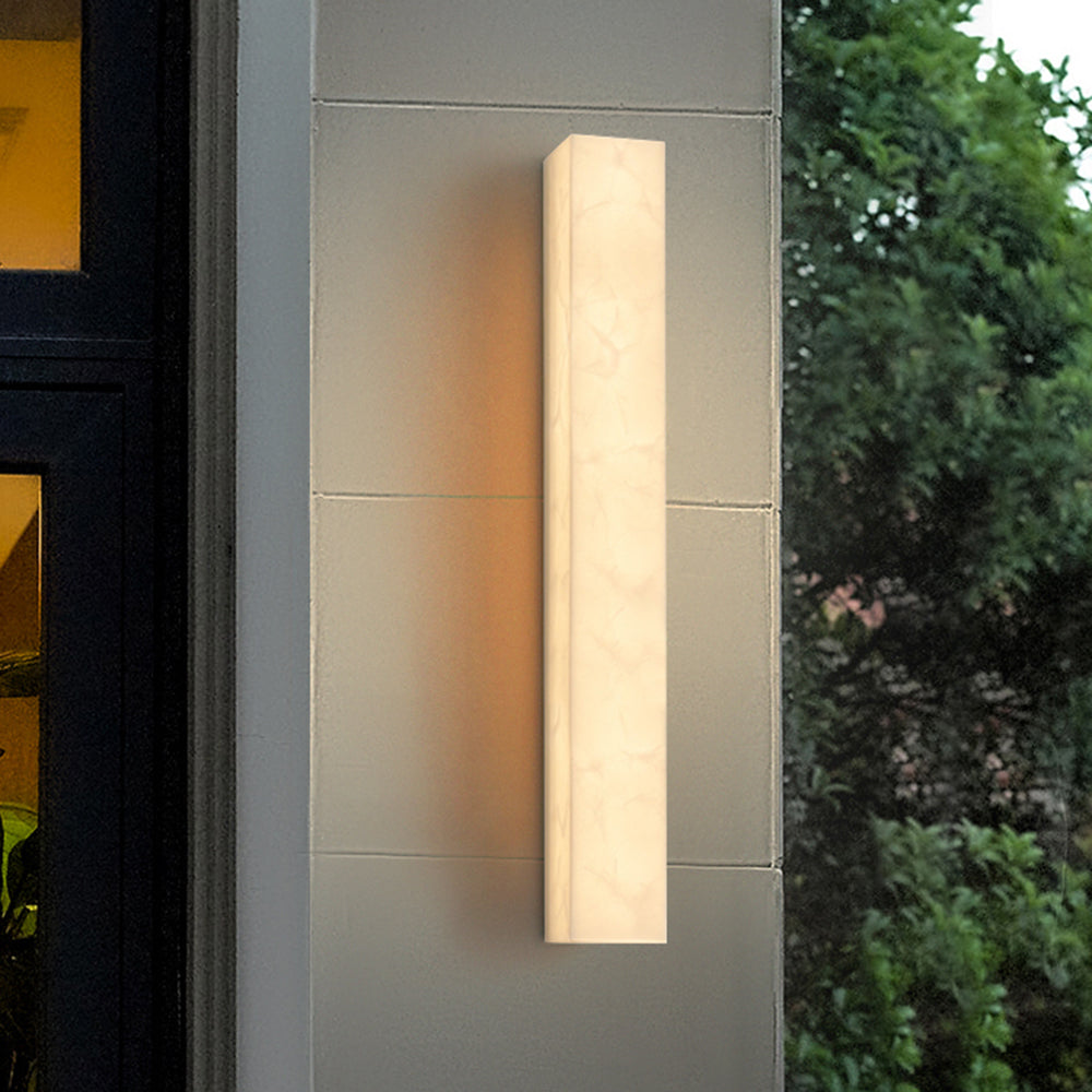Arisha Modern Rectangular Marble Outdoor Wall Lamp - Lamp Outdoor