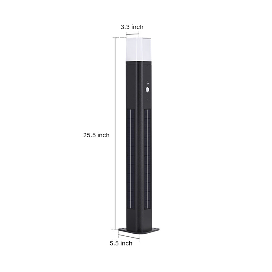 Motion Sensor Black Torchiere Floor Lamp Solar-Powered - Lamp Outdoor