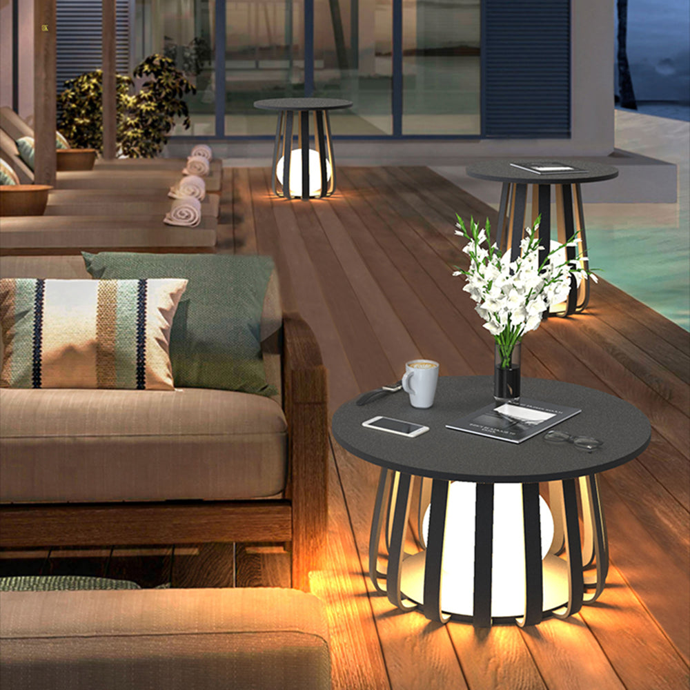 Ray Table Metal Outdoor Solar Floor Lamp Hardwired Solar - Lamp Outdoor