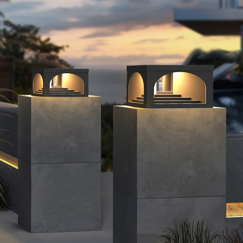 Ray Modern Stair Metal Solar Outdoor Pier-Mount Pillar Light - Lamp Outdoor