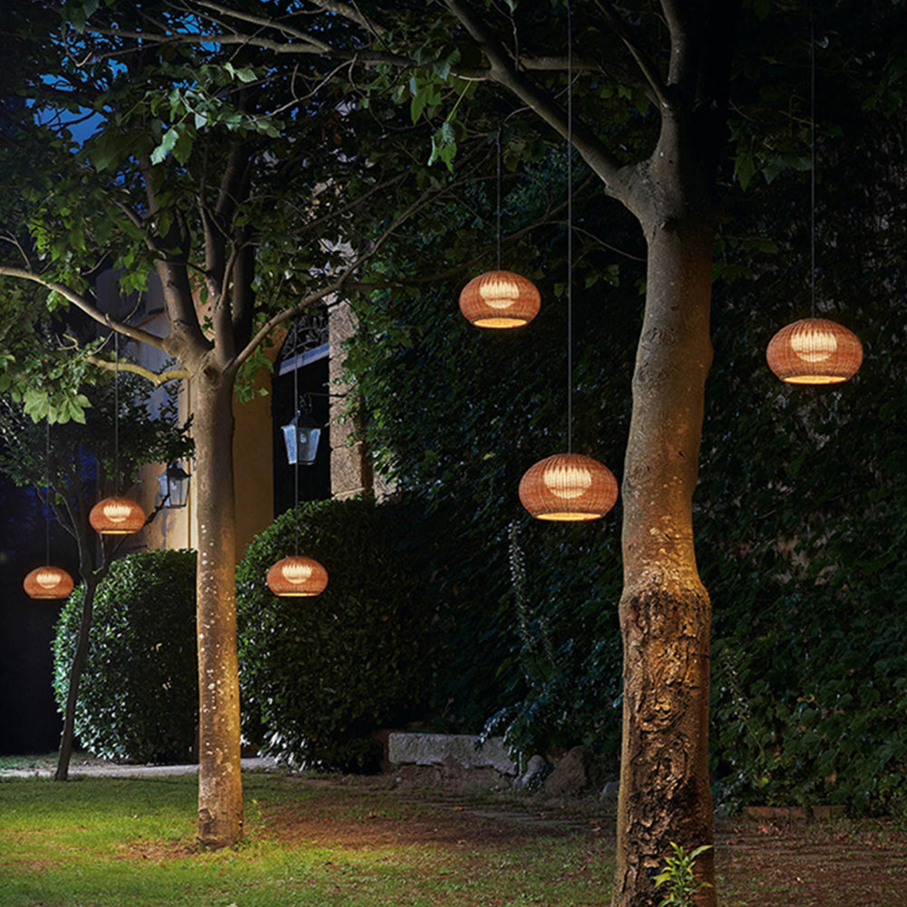 Ritta Modern Lantern Pendant Light, Coffee & Beige - Lamp Outdoor