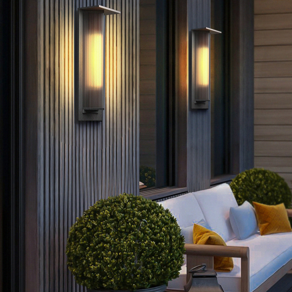 Ray Modern Rectangular Acrylic Outdoor Wall Lamp Transparent - Lamp Outdoor