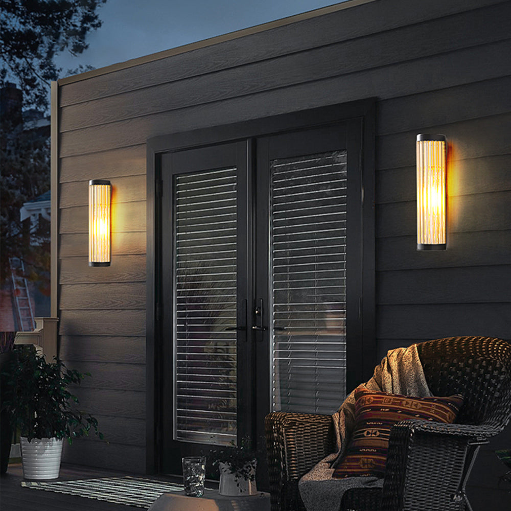 Ray Modern Semi-Cylindrical Metal Glass Outdoor Wall Lamp - Lamp Outdoor