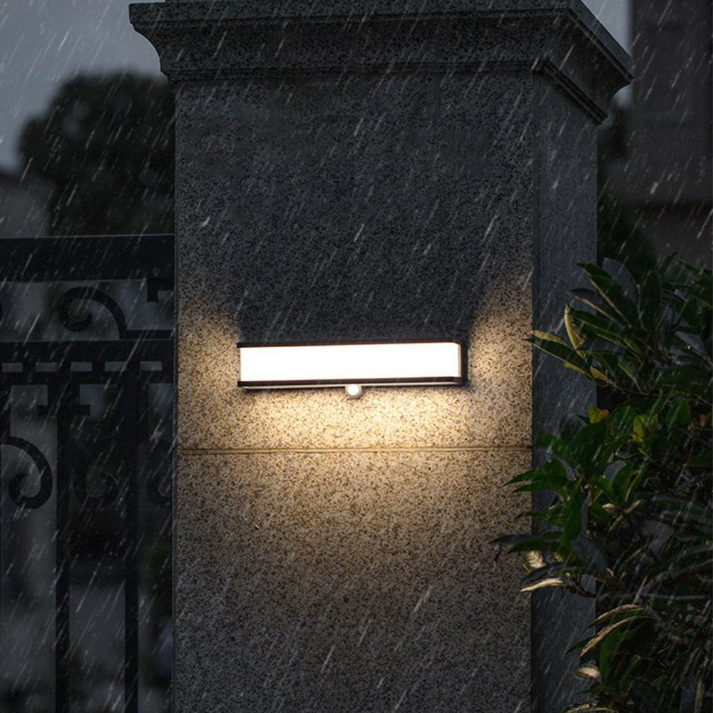 Ray Modern Minimalist Rectangular Acrylic Sensor Solar Outdoor Wall Lamp - Lamp Outdoor