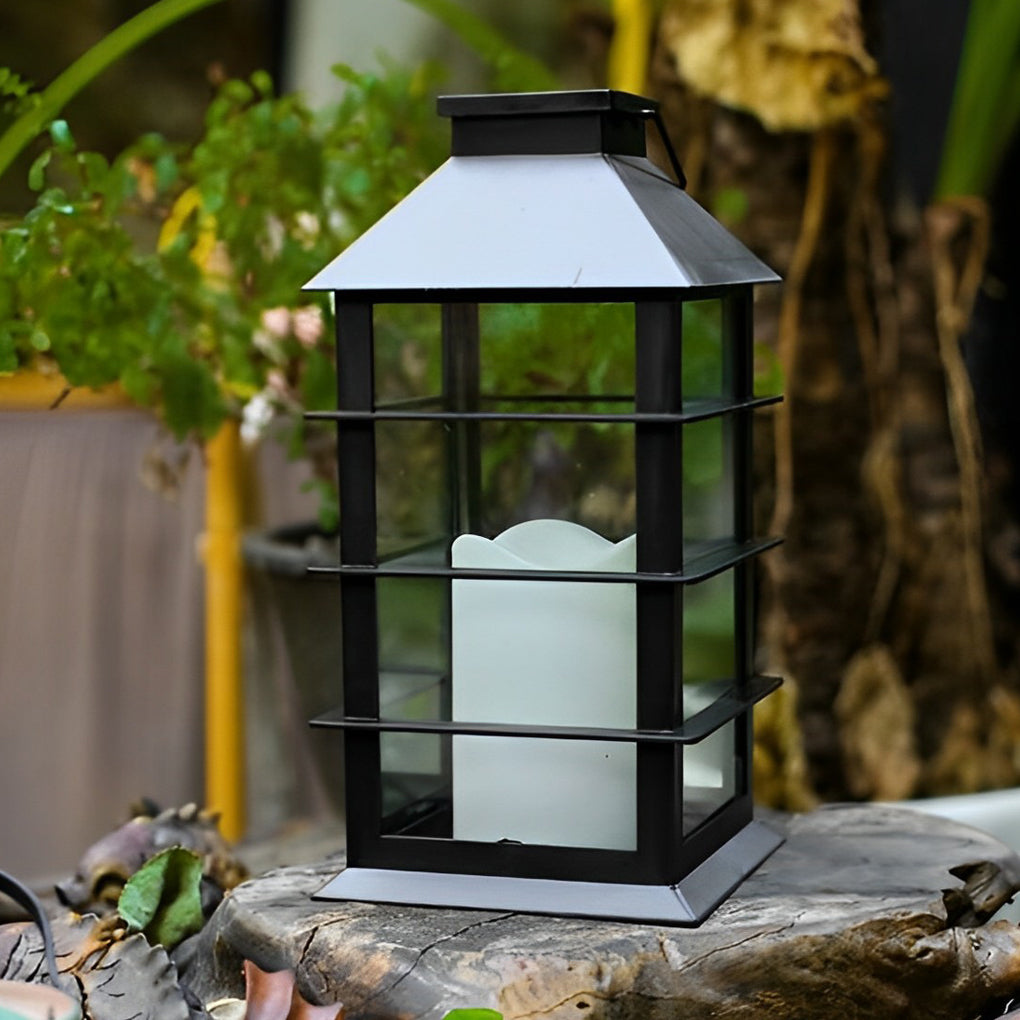 Portable Lantern Waterproof LED Intelligent Black Solar Outdoor Lights - Lamp Outdoor