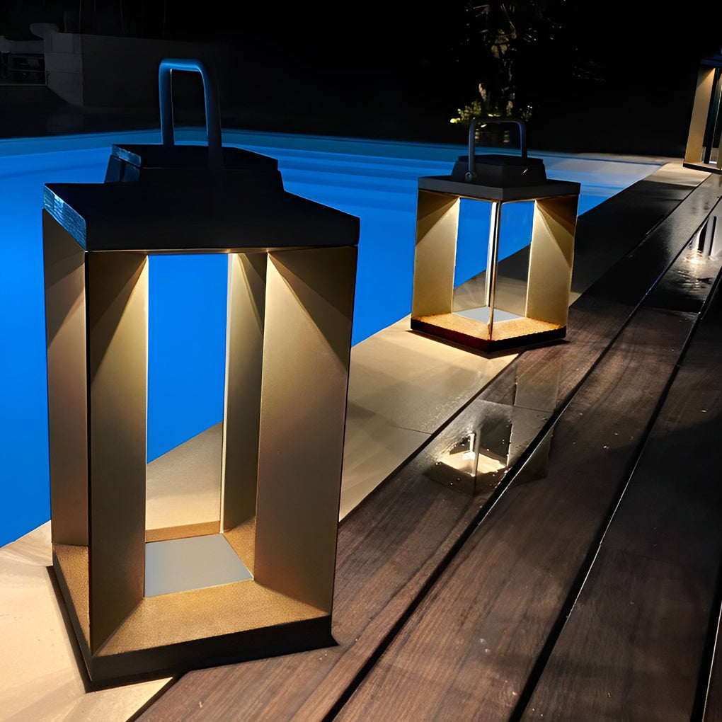 Portable Creative LED Waterproof Black Modern Solar Lawn Lamp Outdoor Lights - Lamp Outdoor